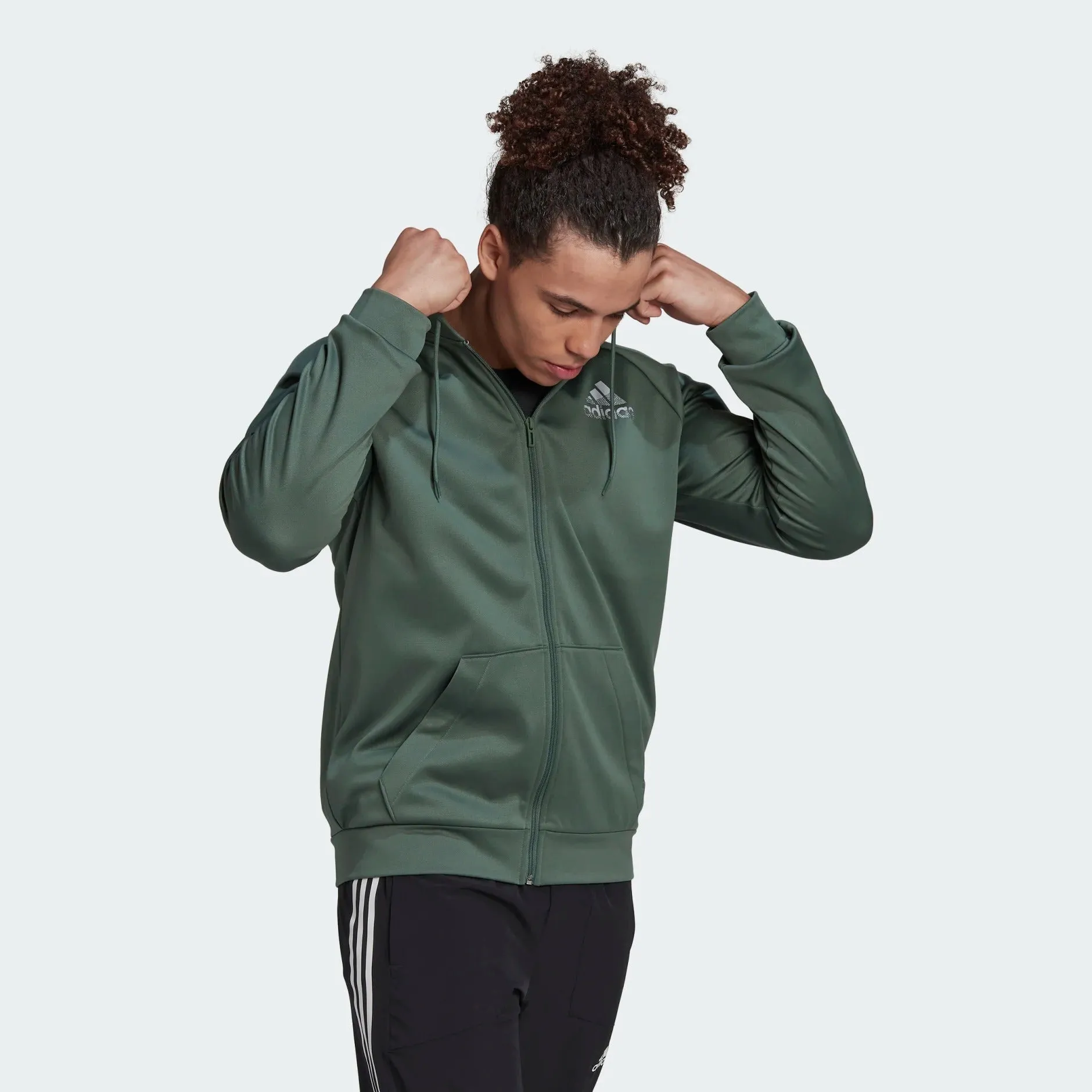 adidas AEROREADY Game and Go Small Logo Full-Zip Men's Hoodie
