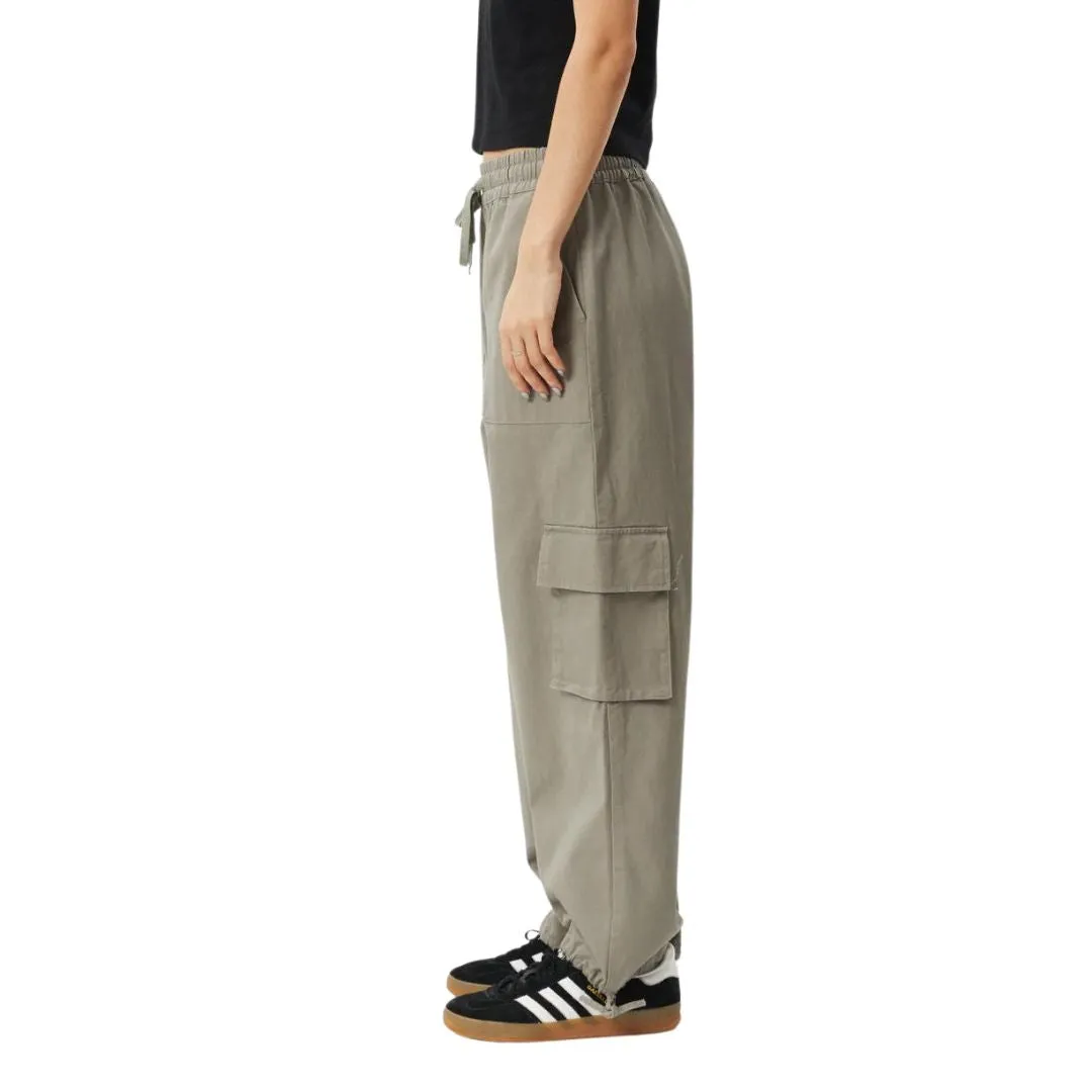 Afends Womens Tasman Cargo Pants - Grey Olive