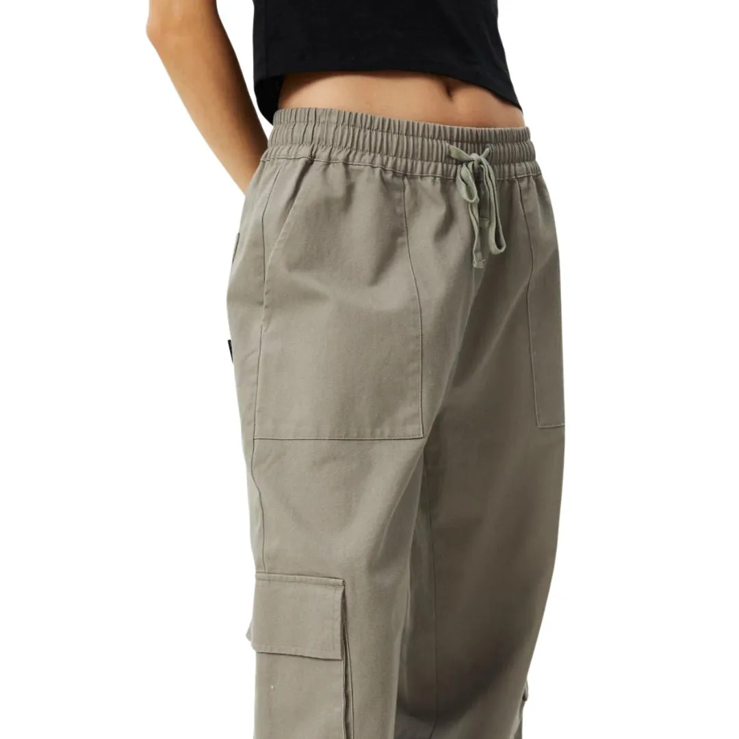 Afends Womens Tasman Cargo Pants - Grey Olive