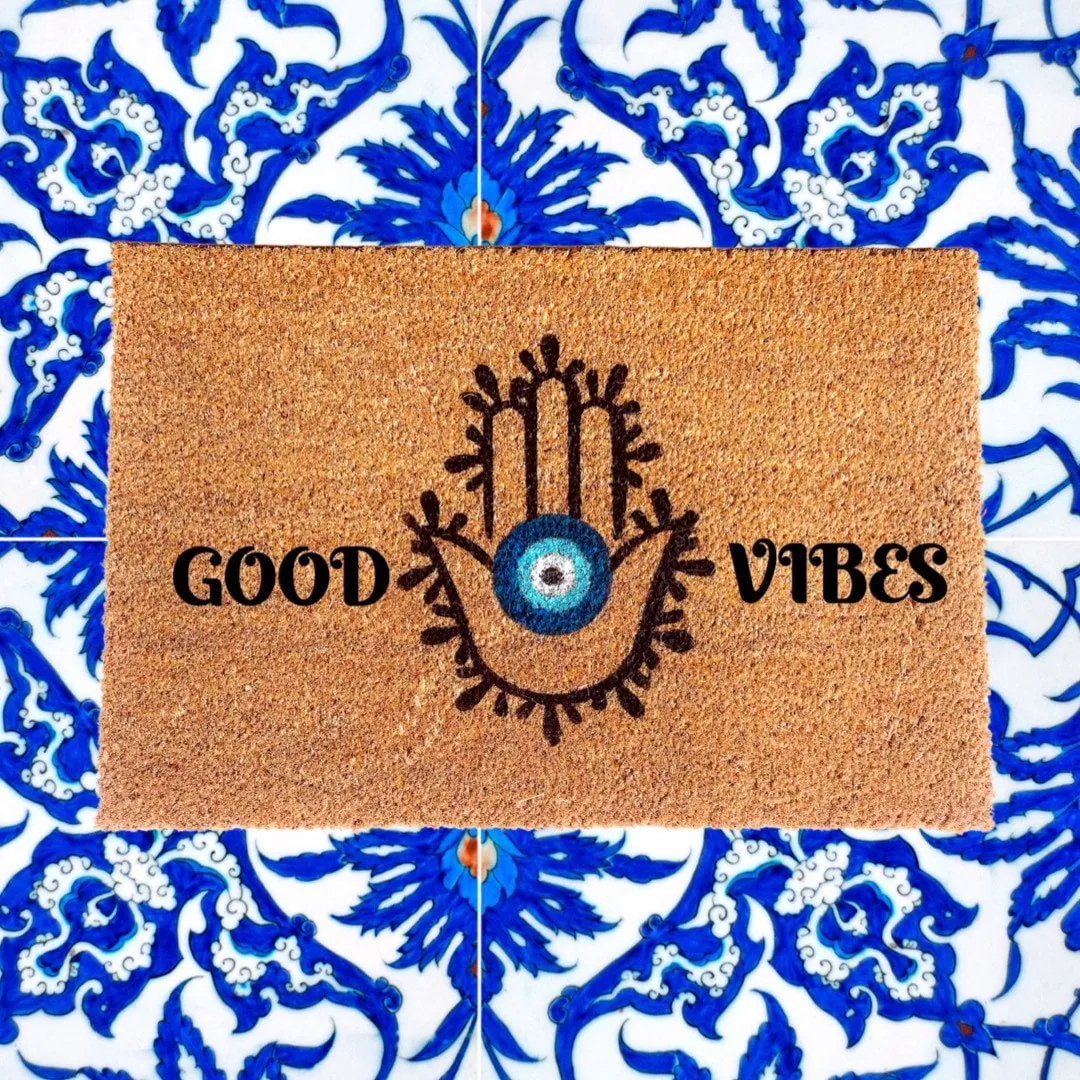 Amida Hamsa Good Vibes Doormat