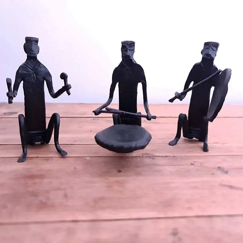 Bastar Handmade Wrought Iron Set of 3 Musicians