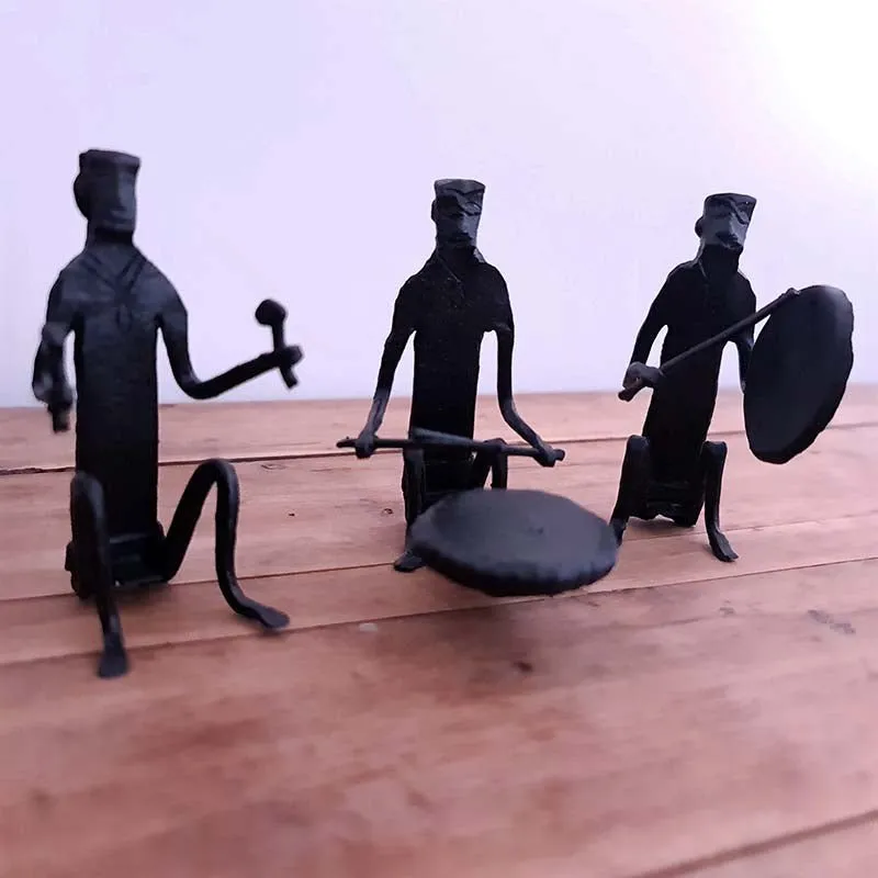 Bastar Handmade Wrought Iron Set of 3 Musicians