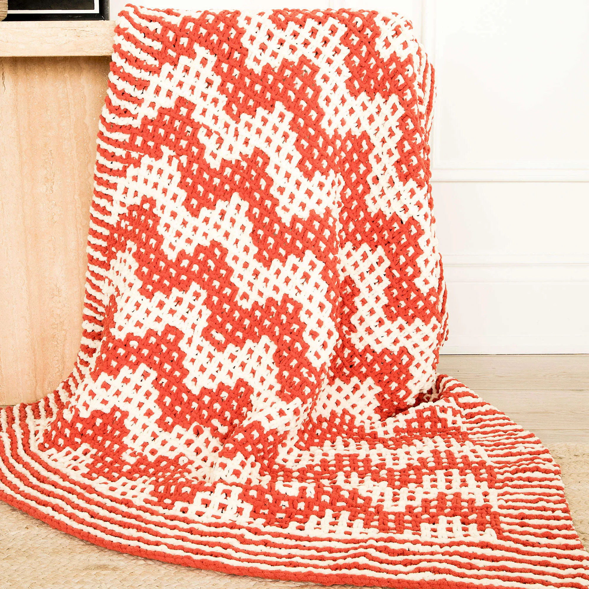 Bernat Mosaic Zig Zag Knit Blanket