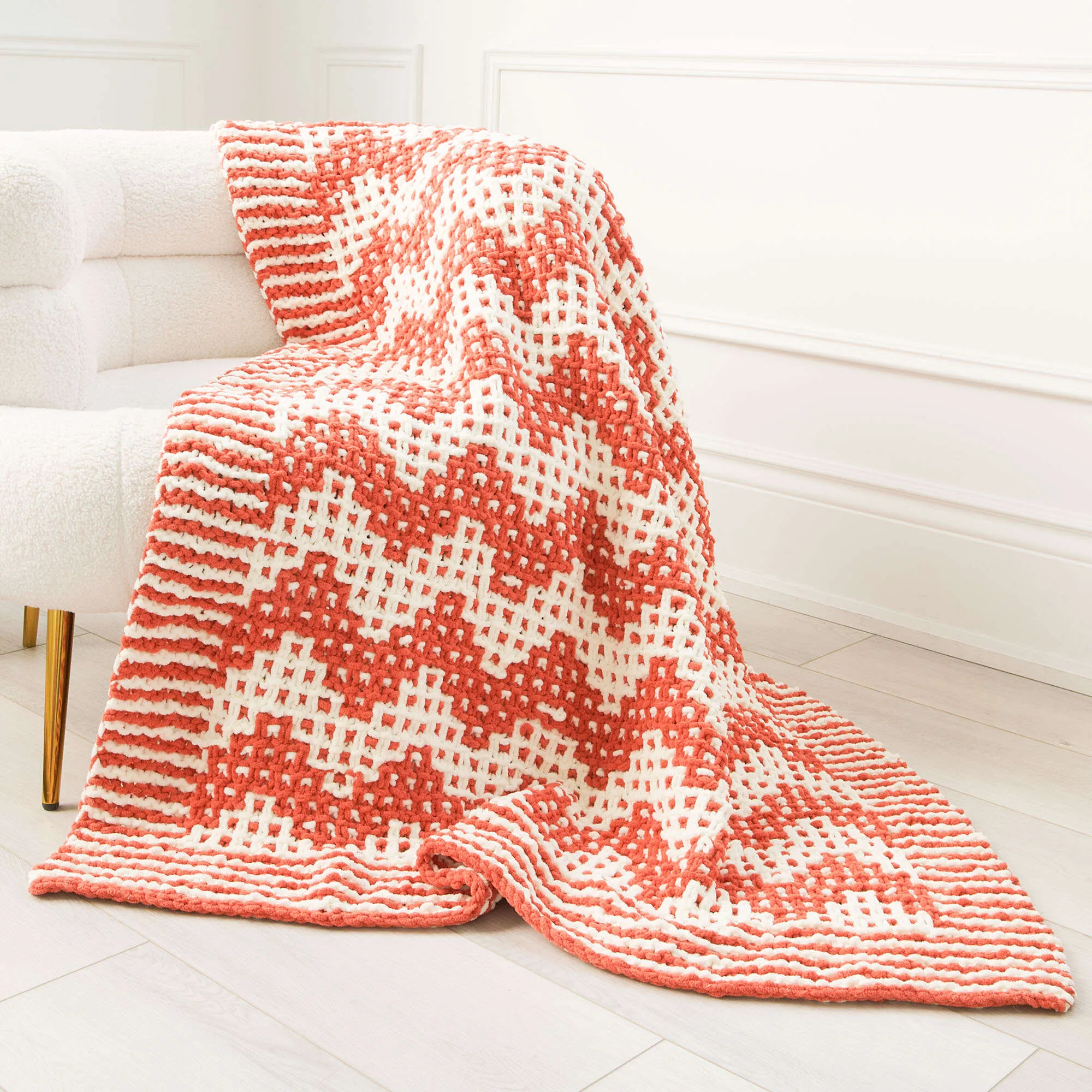Bernat Mosaic Zig Zag Knit Blanket