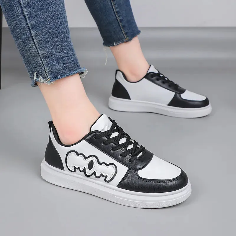 Casual Sports Shoes Patchwork Shoes Female Flat Board Shoes Students Soft Sole Shoes