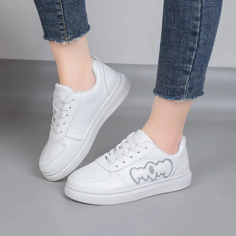 Casual Sports Shoes Patchwork Shoes Female Flat Board Shoes Students Soft Sole Shoes
