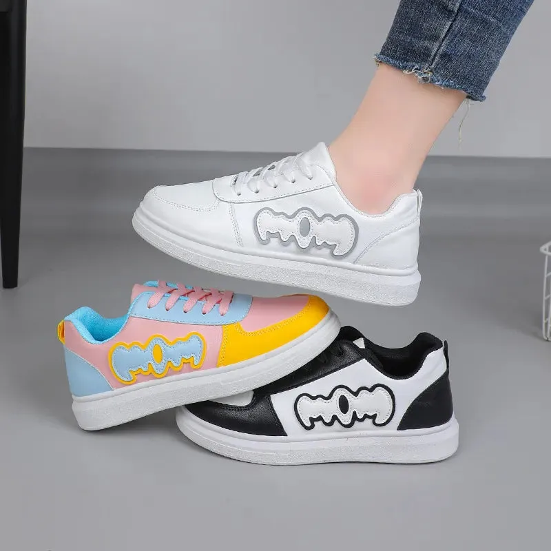 Casual Sports Shoes Patchwork Shoes Female Flat Board Shoes Students Soft Sole Shoes