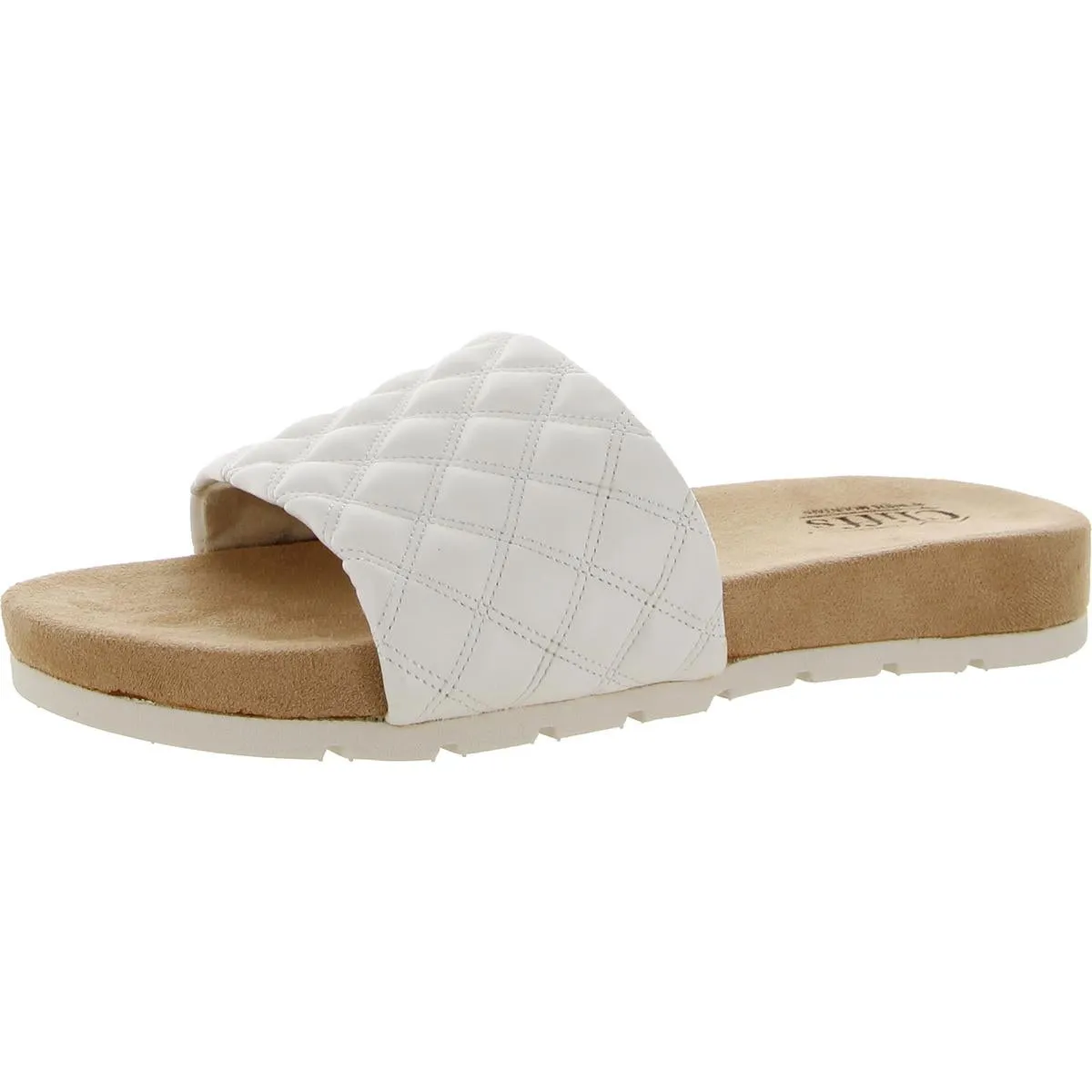 Cliffs by White Mountain Womens Tiptop Faux Leather Slip On Slide Sandals