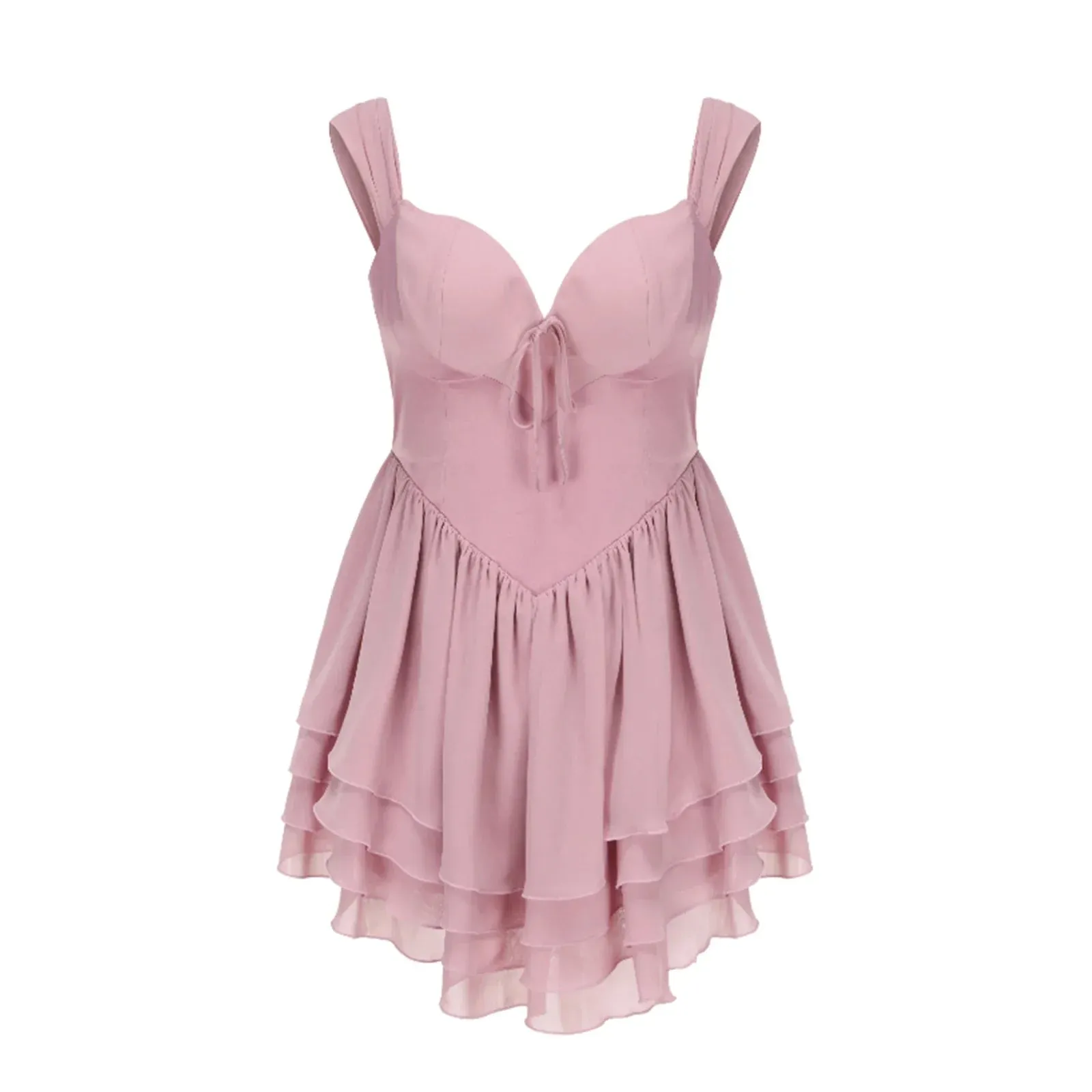 Corset Sleeveless V-Neck Backless Slim Slip Lolita Style Sweet Club Streetwear Summer Mini Dress