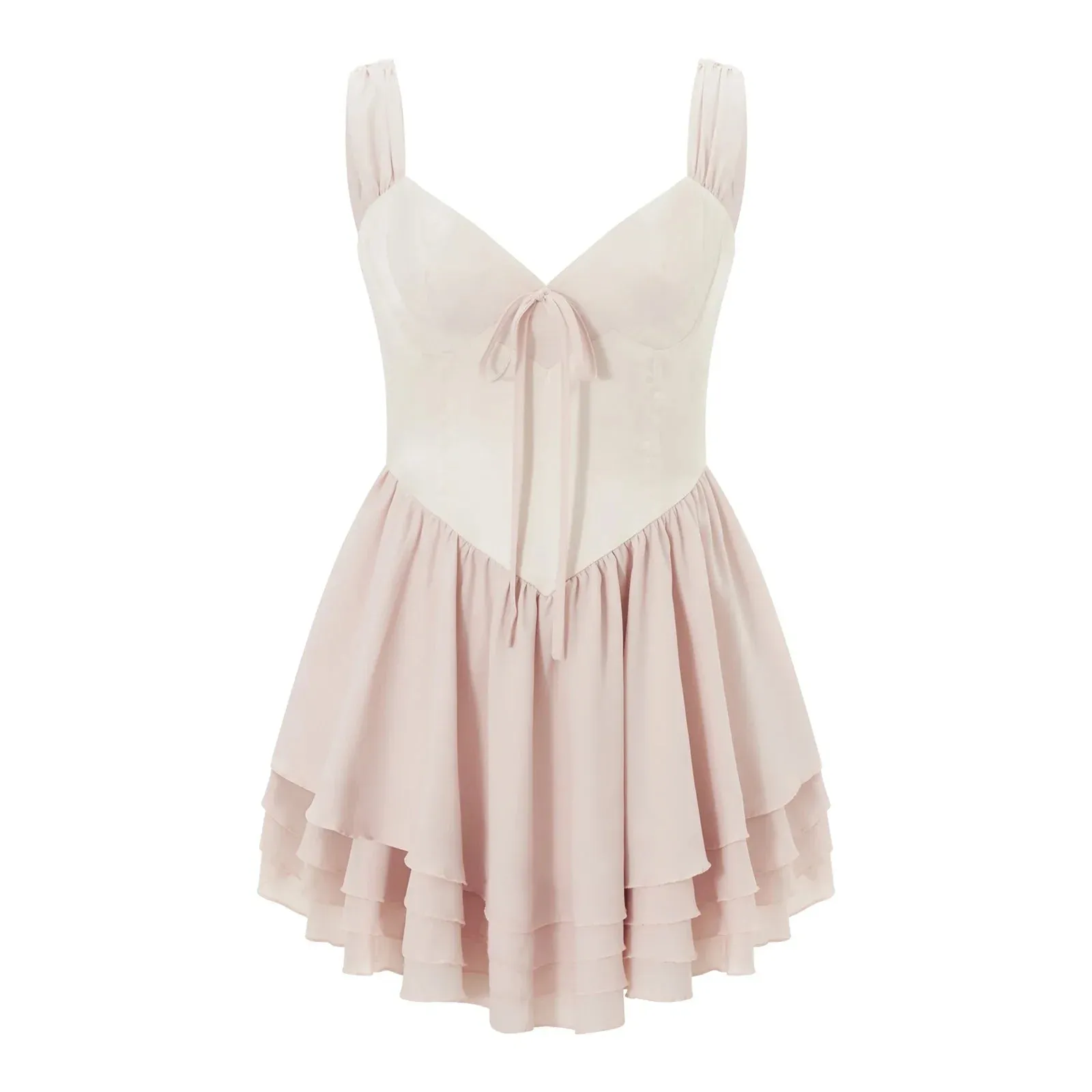 Corset Sleeveless V-Neck Backless Slim Slip Lolita Style Sweet Club Streetwear Summer Mini Dress