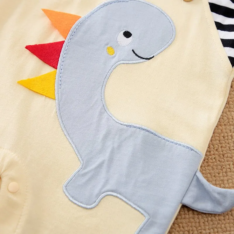 Dinosaur/Stripes Pattern Jumpsuit For Baby