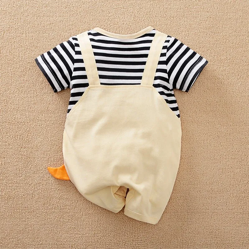 Dinosaur/Stripes Pattern Jumpsuit For Baby