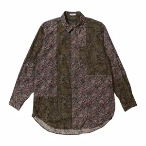 Engineered Garments Combo Short Collar Shirt (Olive/Black Cotton Paisley Print) Engineered Garments Combo Short Collar Shirt (Olive/Black Cotton Paisley Print)