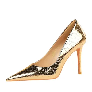 European and American Sexy Nightclub Slimming High Heels Slim Heels Super High Heels Shallow Mouth Pointed Metal Style Single Shoes Women's Shoes silvery European and American Sexy Nightclub Slimming High Heels Slim Heels Super High Heels Shallow Mouth Pointed Metal Style Single Shoes Women's Shoes silvery