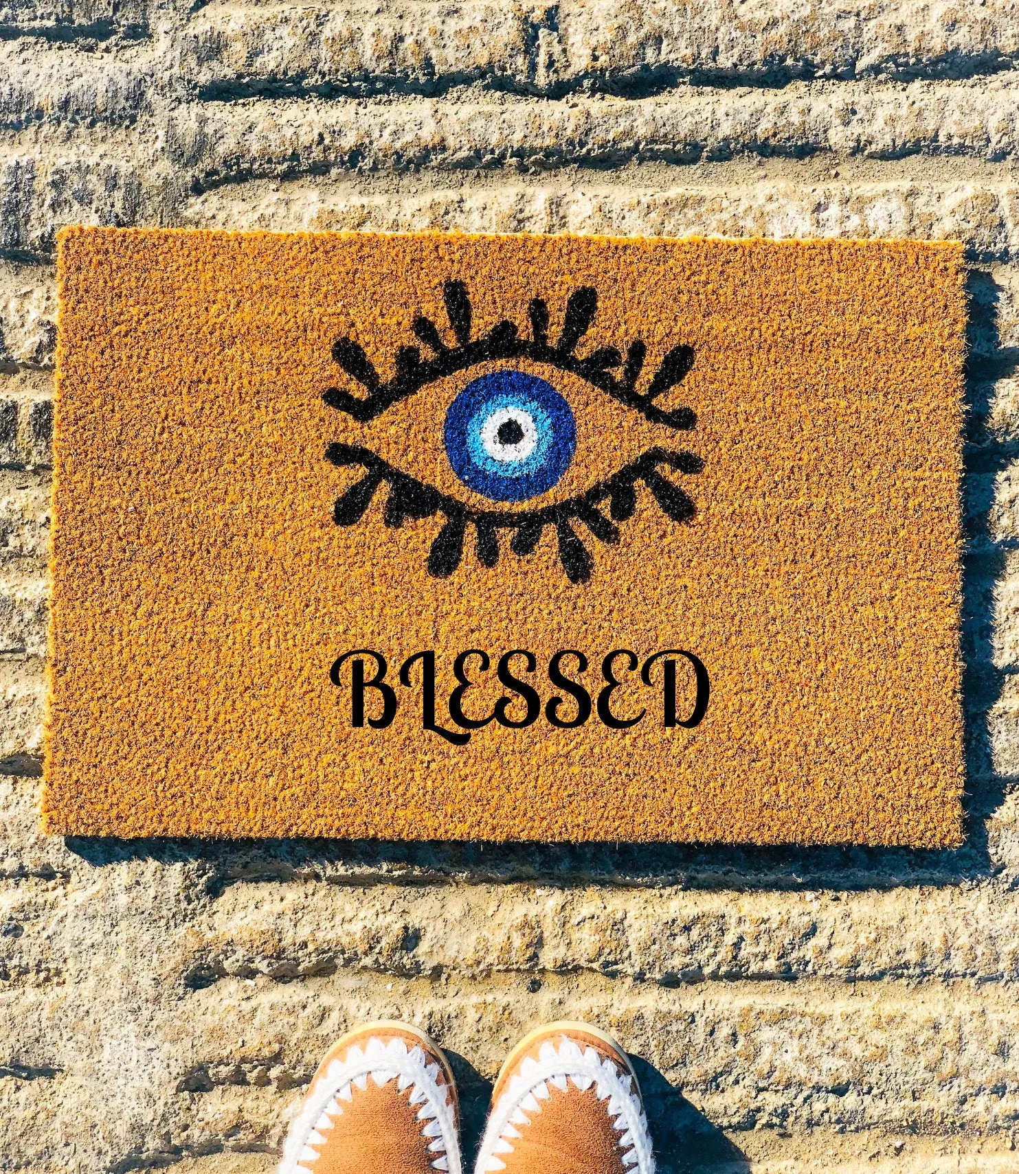 Evil Eye Design Door Mat Custom Door Mat