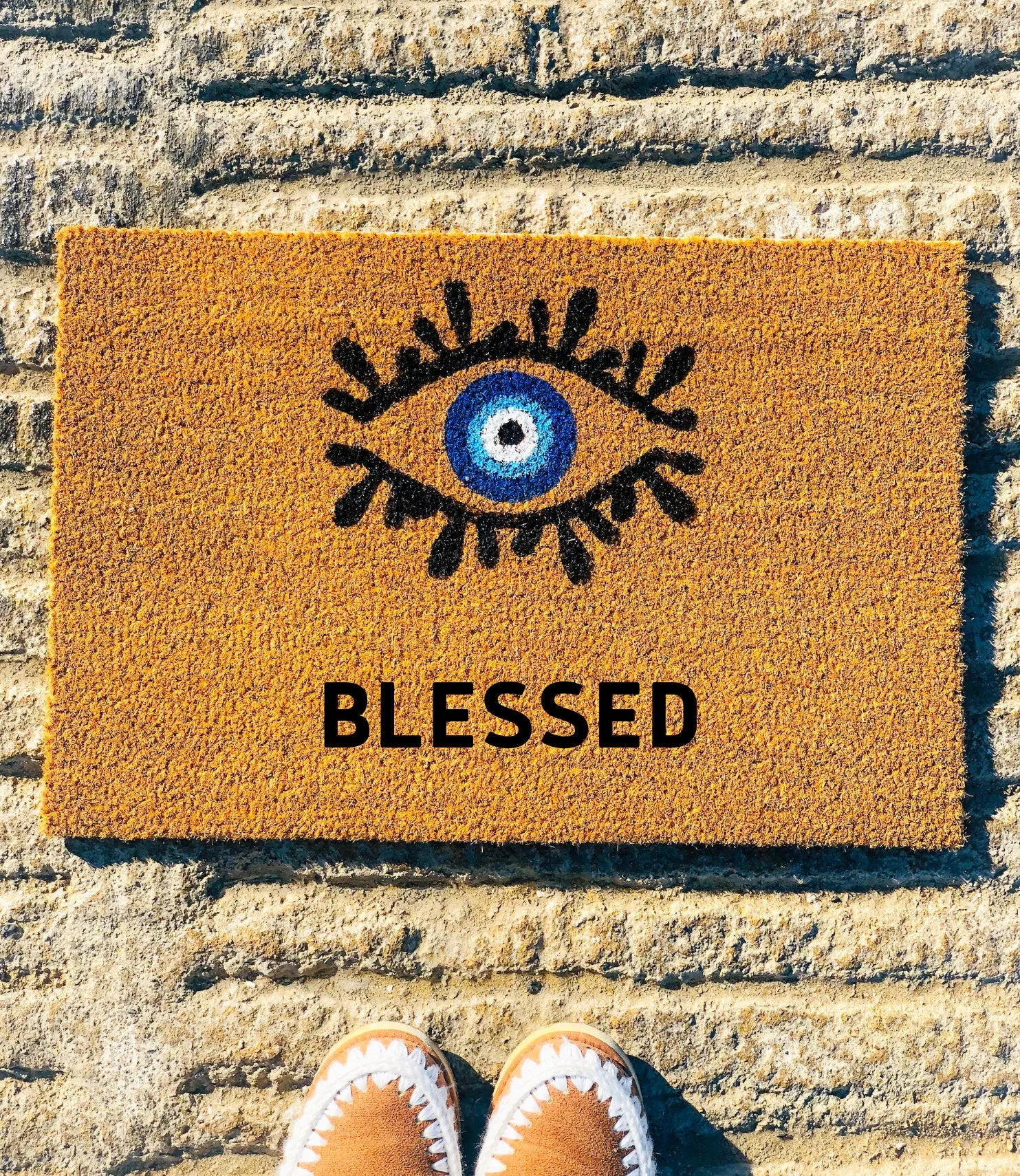 Evil Eye Design Door Mat Custom Door Mat