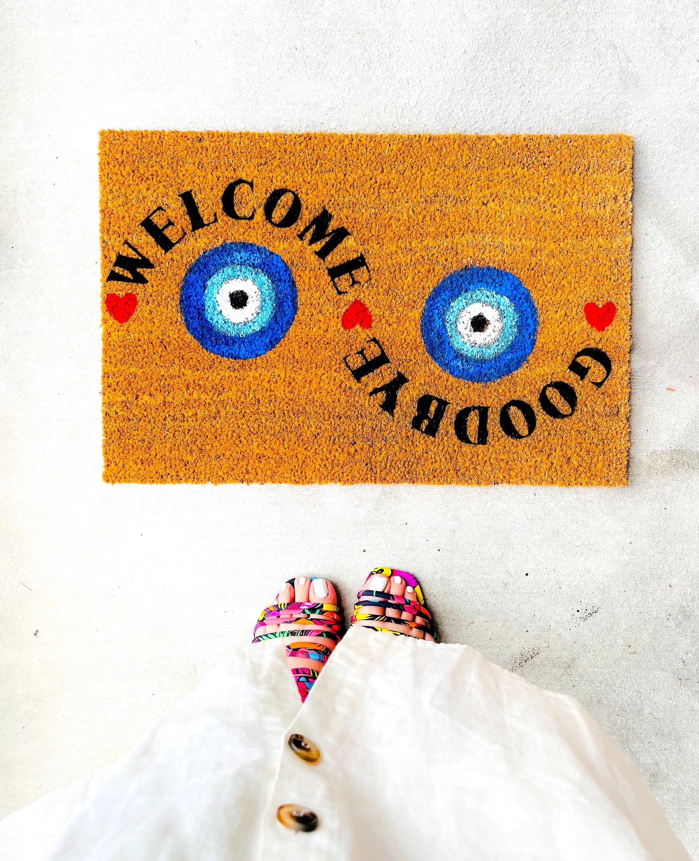 Evil Eye Doormat Funny Doormat Evil Eye Door Mat Check Energy Doormat Funny Door Mat