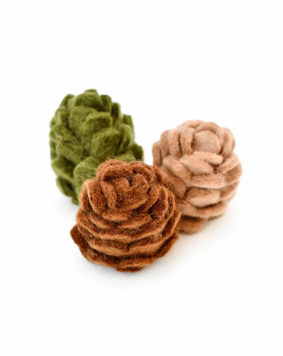 Felt Pinecones (Set of 3) - Tara Treasures