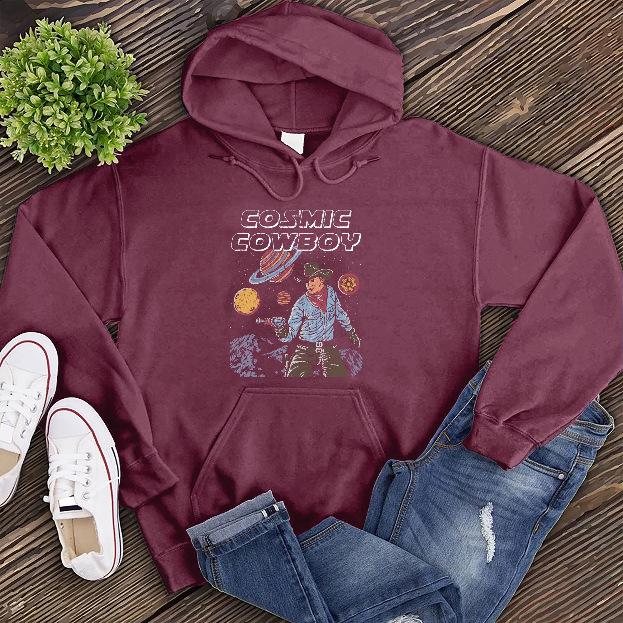 Flat Cosmic Cowboy Hoodie