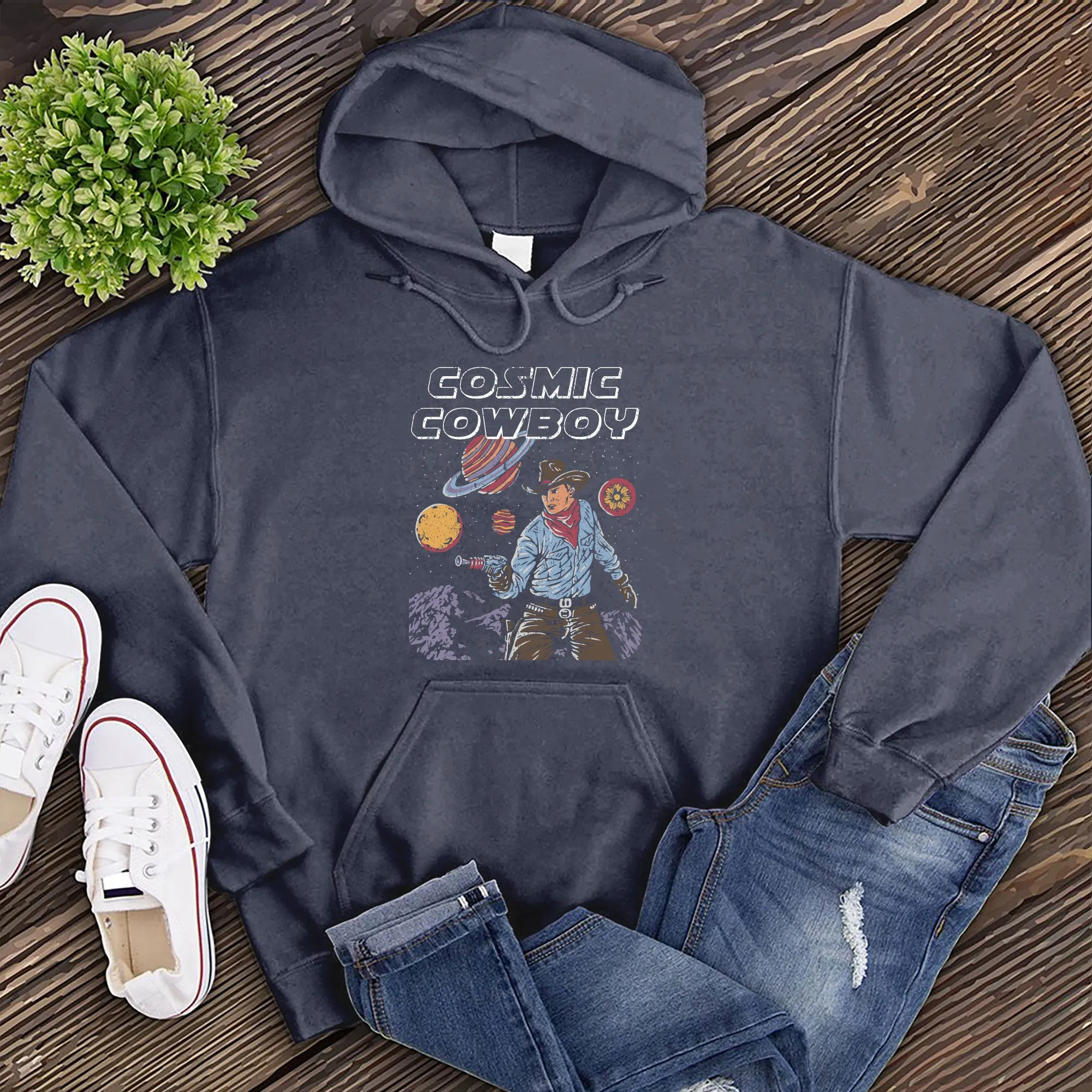 Flat Cosmic Cowboy Hoodie