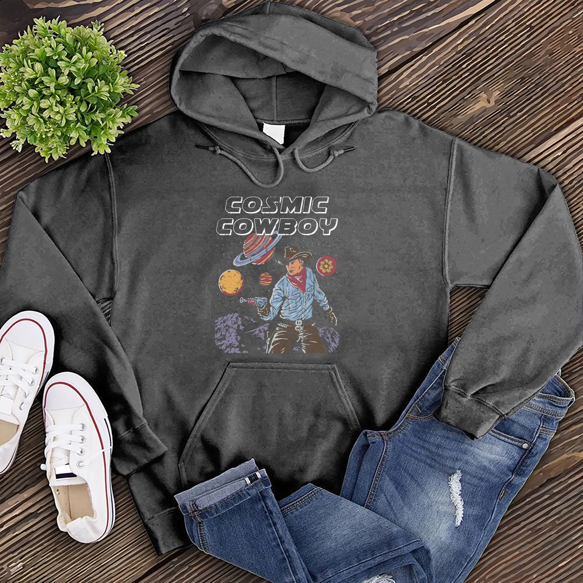 Flat Cosmic Cowboy Hoodie