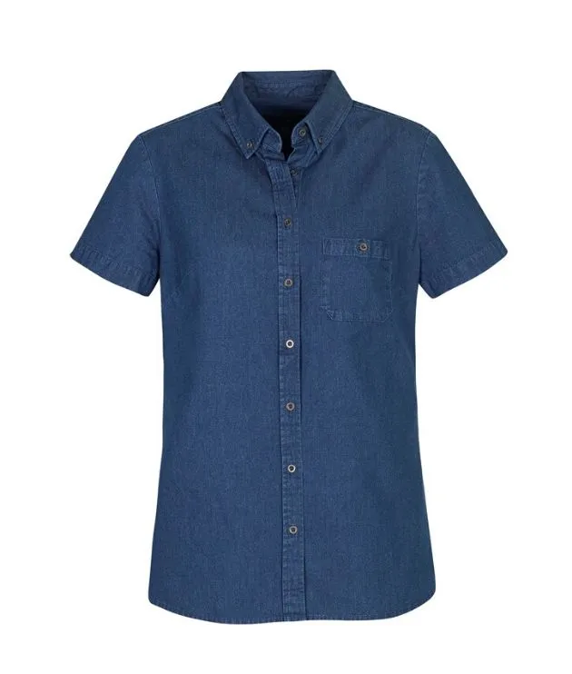 Indie Womens Short Sleeve Denim Shirt
