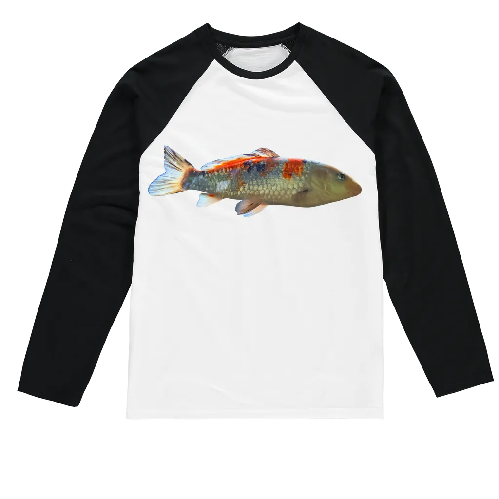 Koi Fish Sublimation Baseball Long Sleeve T-Shirt