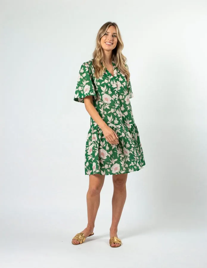 Lena Dress Vintage Green Floral