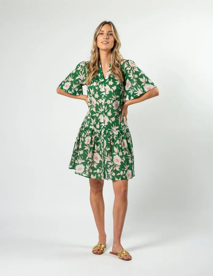 Lena Dress Vintage Green Floral