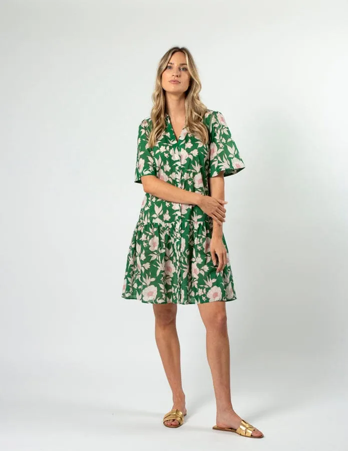 Lena Dress Vintage Green Floral