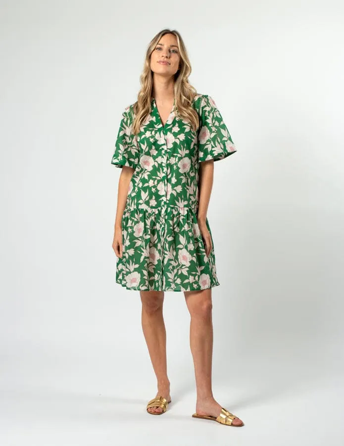 Lena Dress Vintage Green Floral