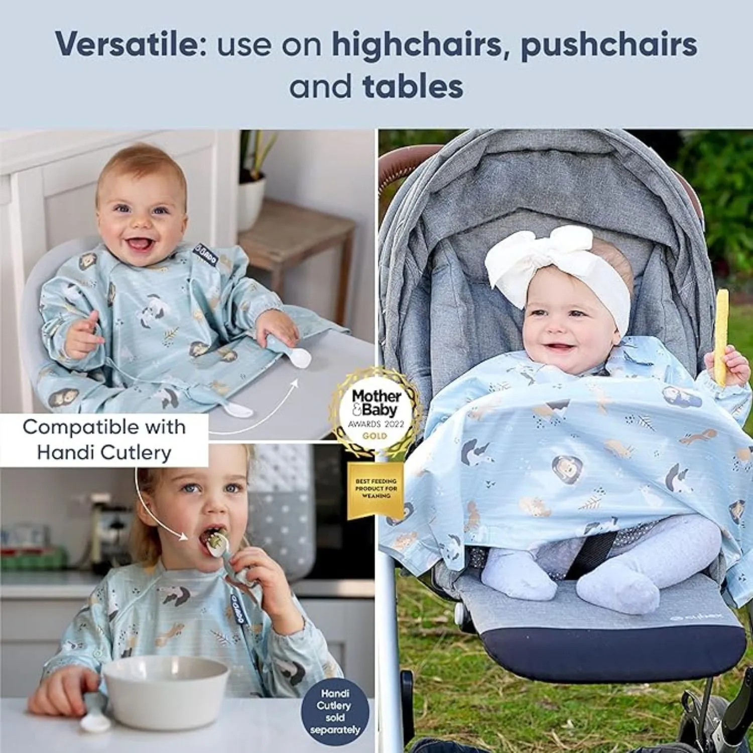 Long Sleeve Coverall & Attachable Handi Cutlery Bundle Arctic Adventure White