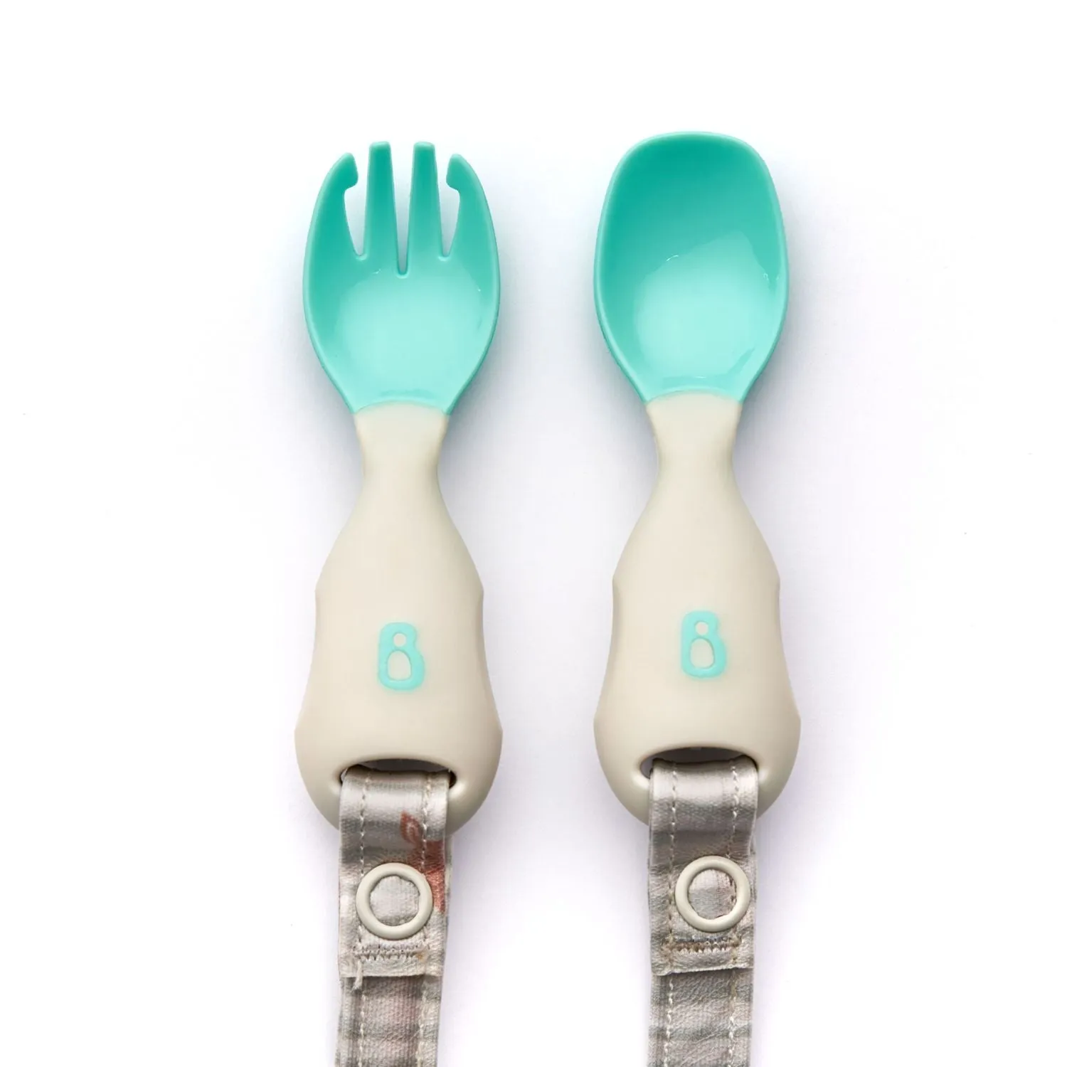 Long Sleeve Coverall & Attachable Handi Cutlery Bundle Woodland Friends Grey