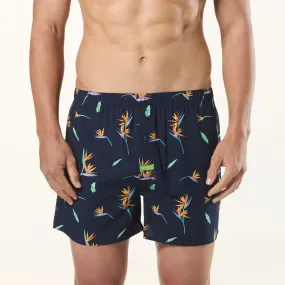 Men's Paradise City Bamboo Boxer Shorts - Navy Men's Paradise City Bamboo Boxer Shorts - Navy