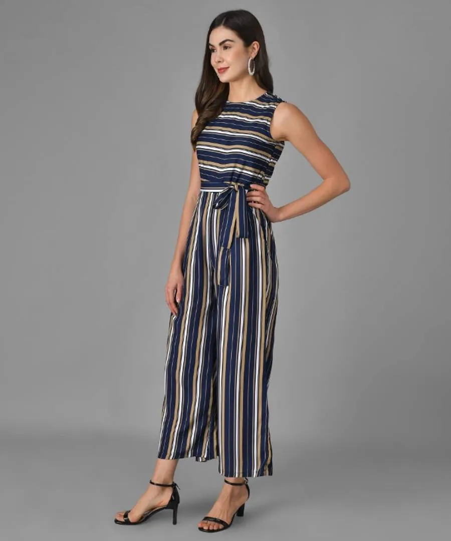 Multicolour Striped Flare Jumpsuit