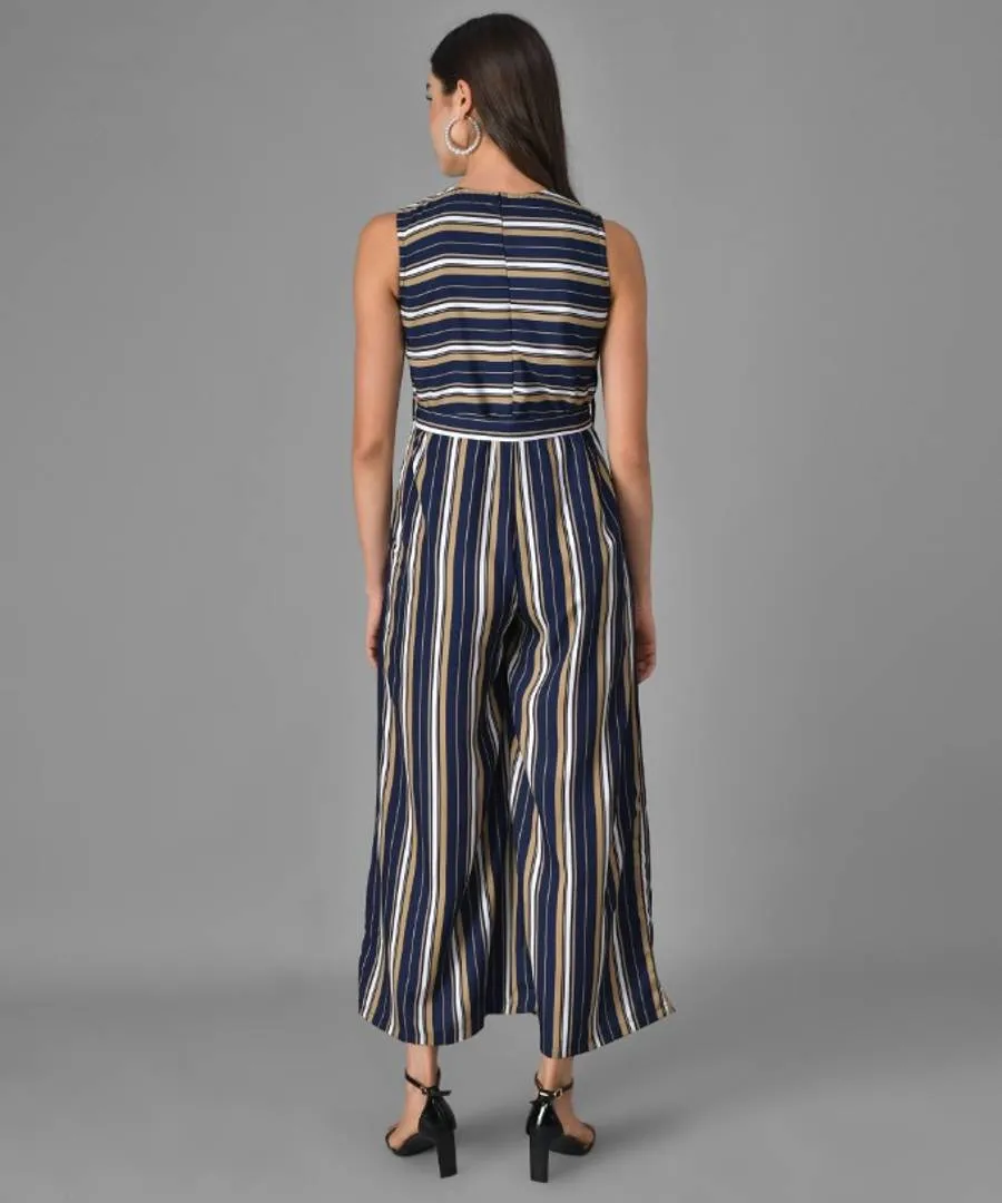 Multicolour Striped Flare Jumpsuit