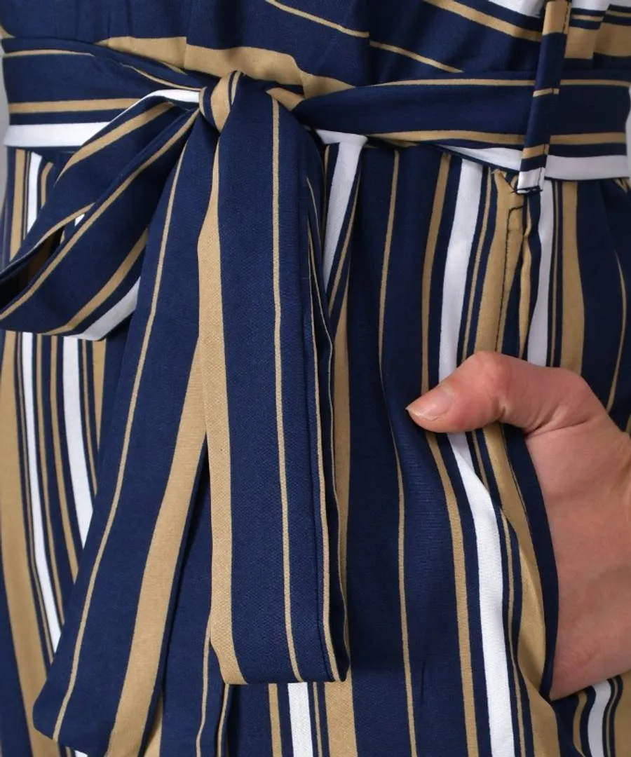 Multicolour Striped Flare Jumpsuit