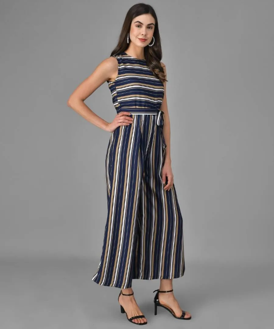 Multicolour Striped Flare Jumpsuit