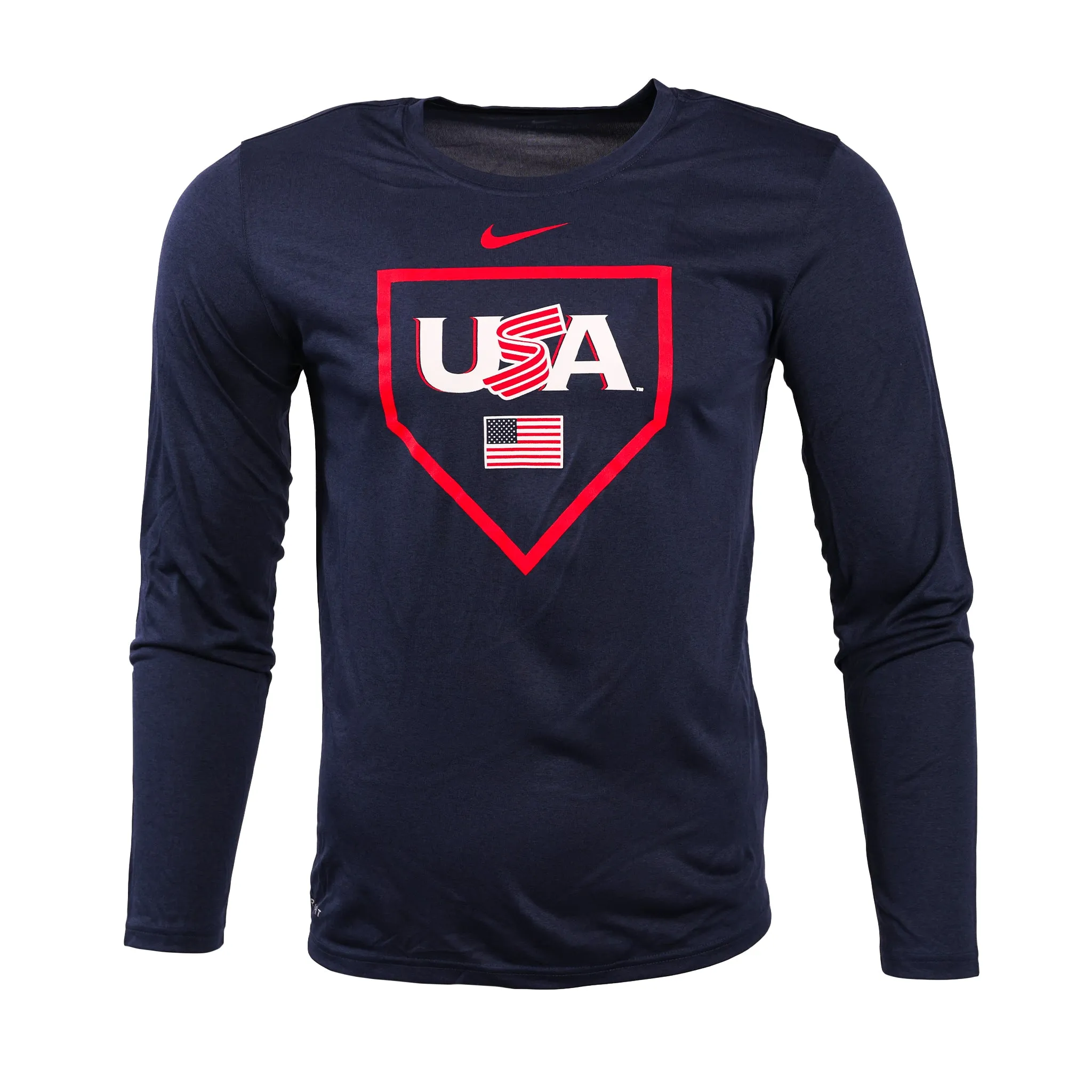 Navy Home Plate Long Sleeve Dri-Fit Tee