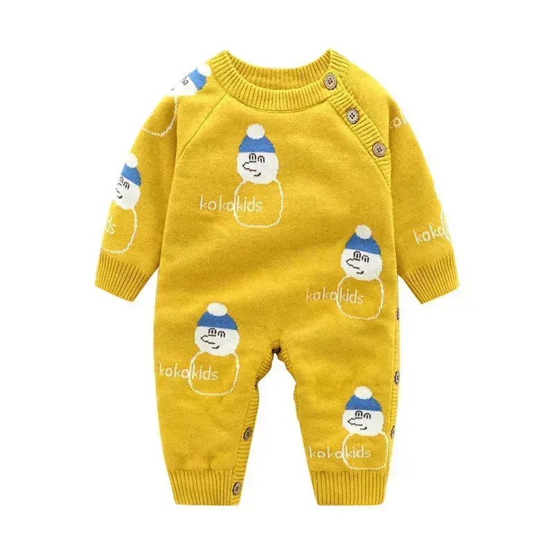 Newborn Baby Clothes Baby Crawling Clothes Thickening Out Baby Harness Christmas Baby Romper Baby Cotton Sleepwear