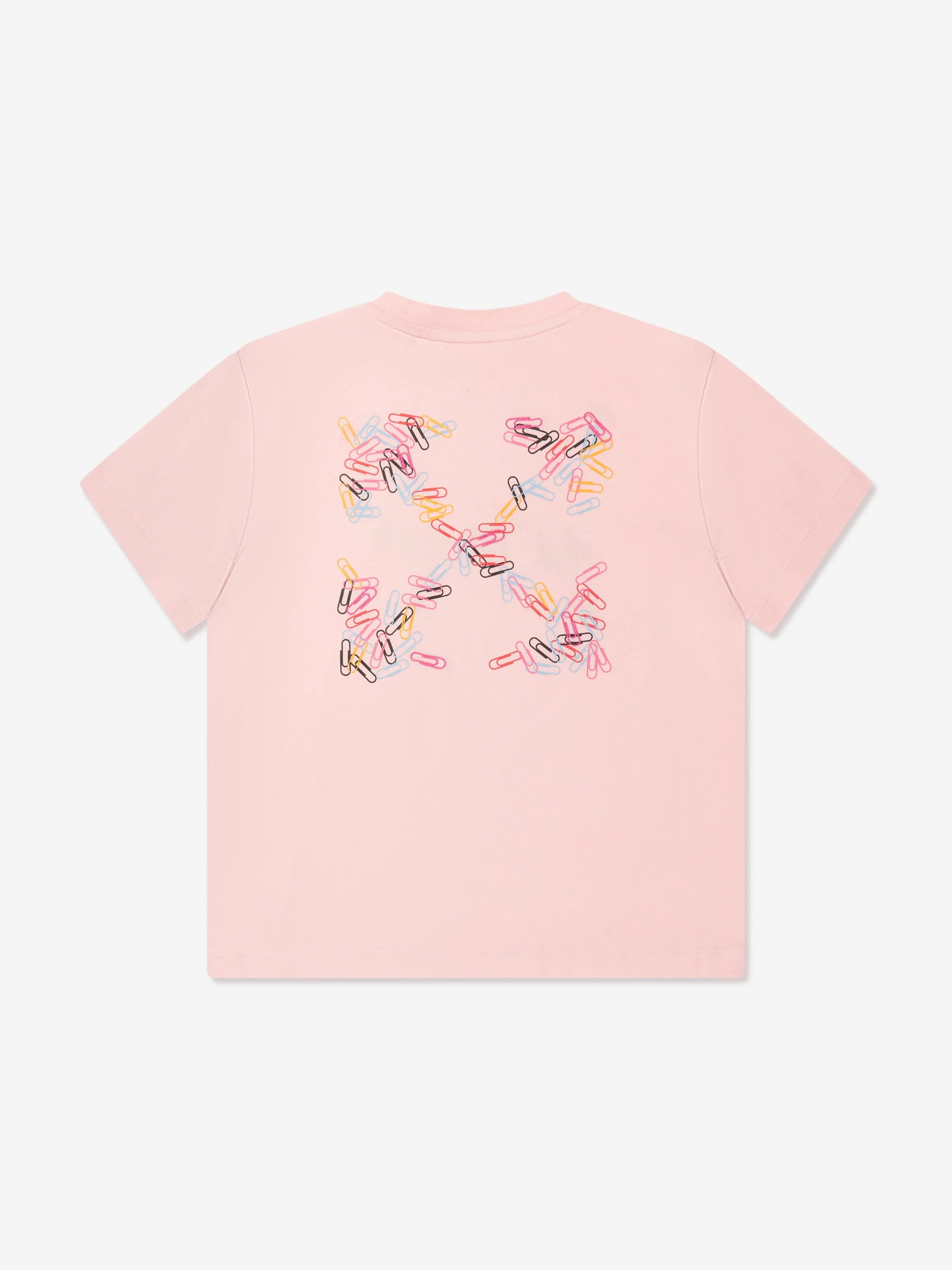 Off-White Girls Paper Clips Arrow T-Shirt in Pink