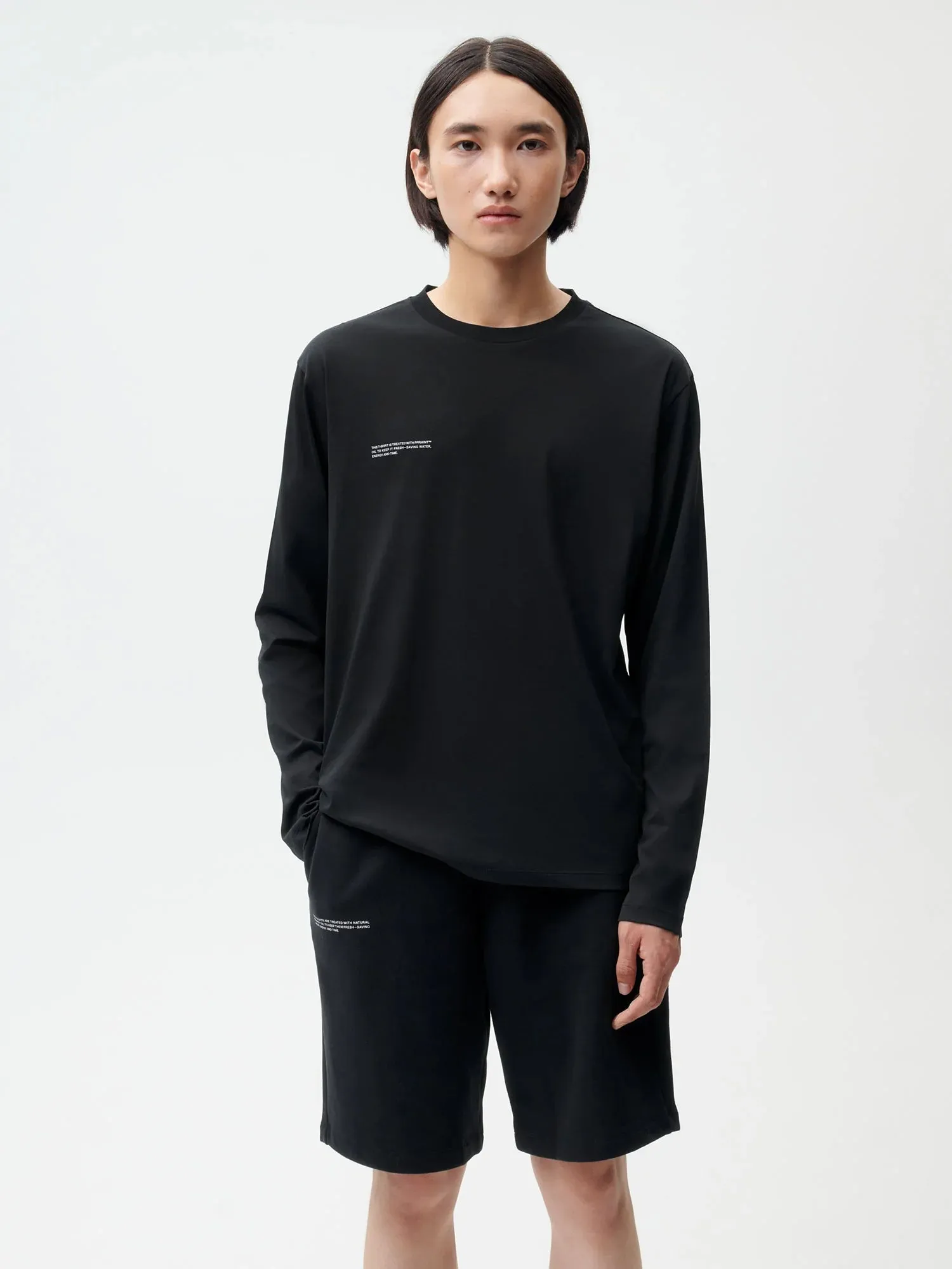 Organic Cotton Lightweight Long Sleeve T-shirt—black
