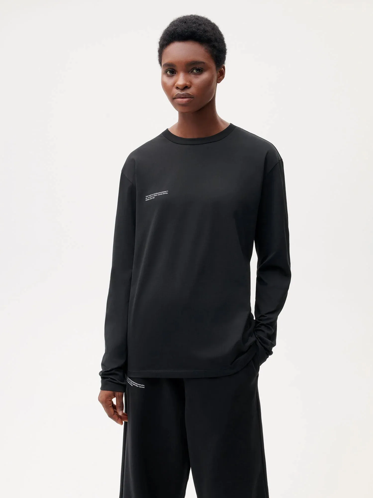 Organic Cotton Lightweight Long Sleeve T-shirt—black