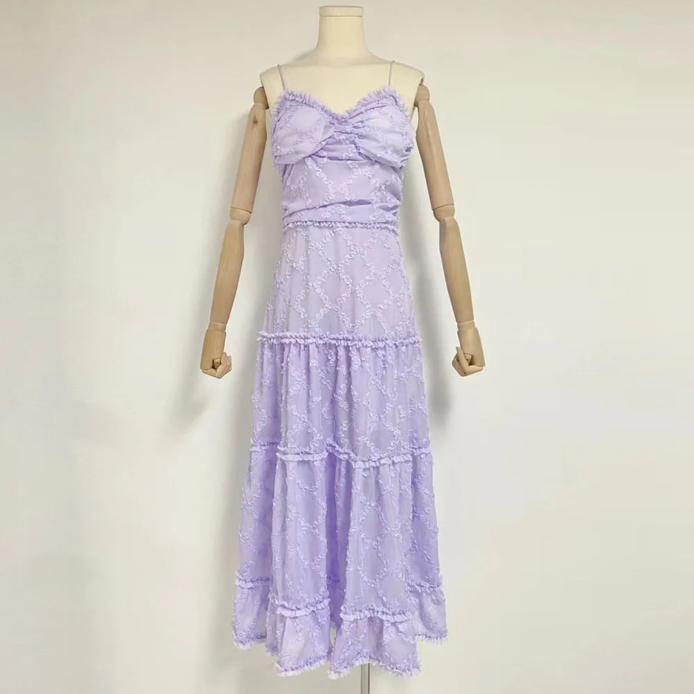 Patchwork Folds Dresses For Women Square Collar Sleeveless High Waist Casual A Line Slip Dress Female Fashion