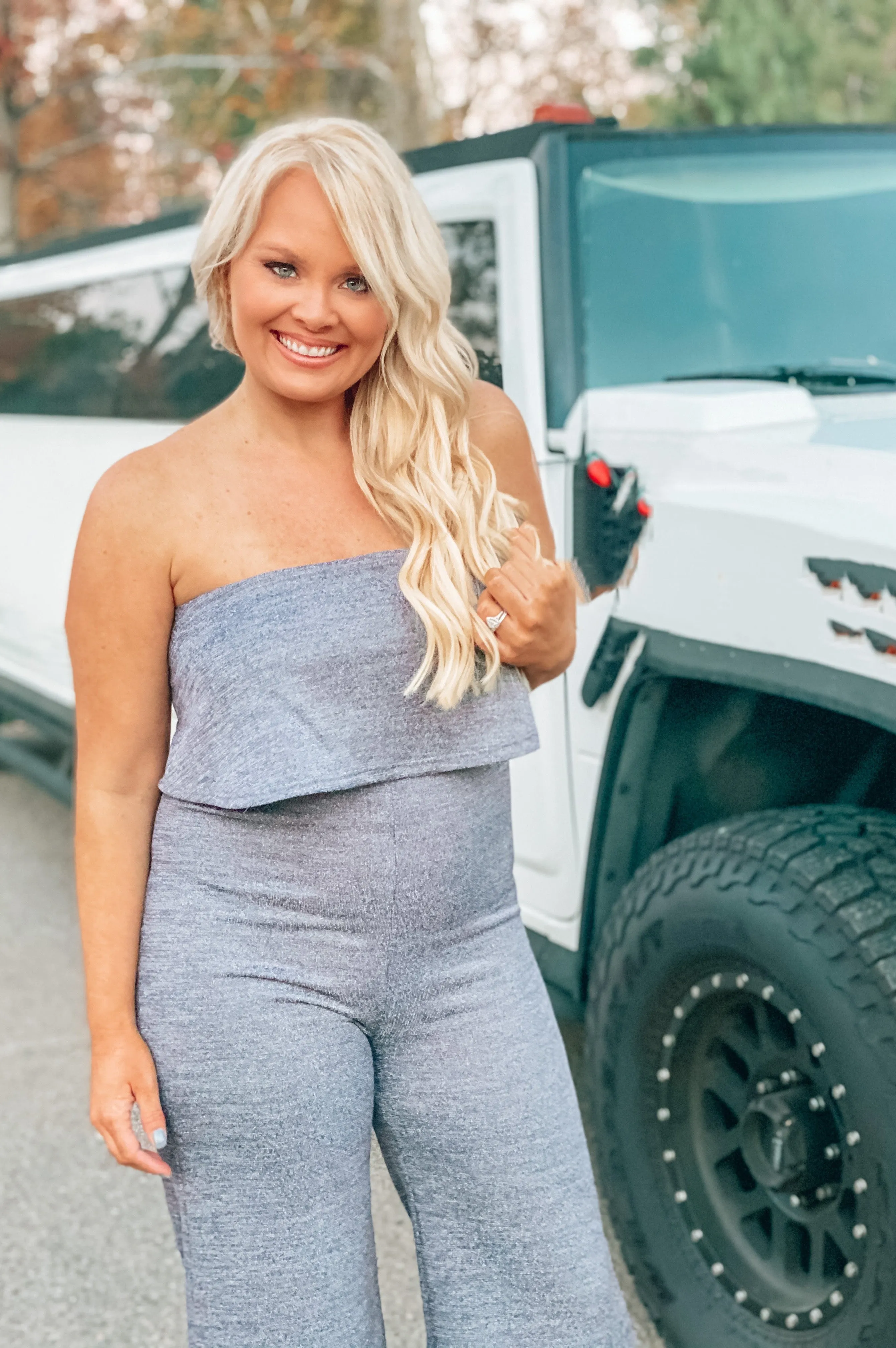 Pop the Champagne Silver Sparkle Jumpsuit