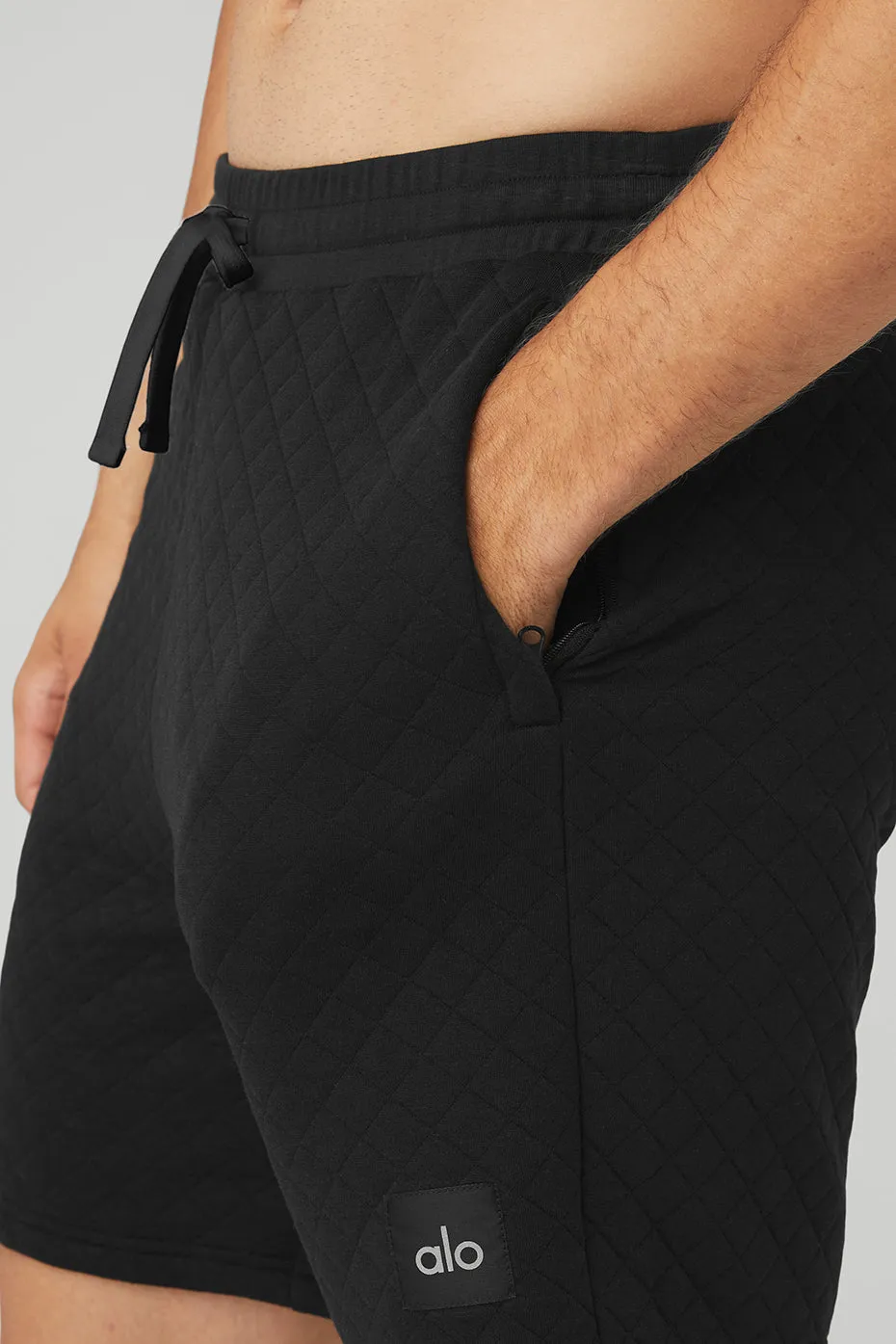 Quilted Stadium Short - Black