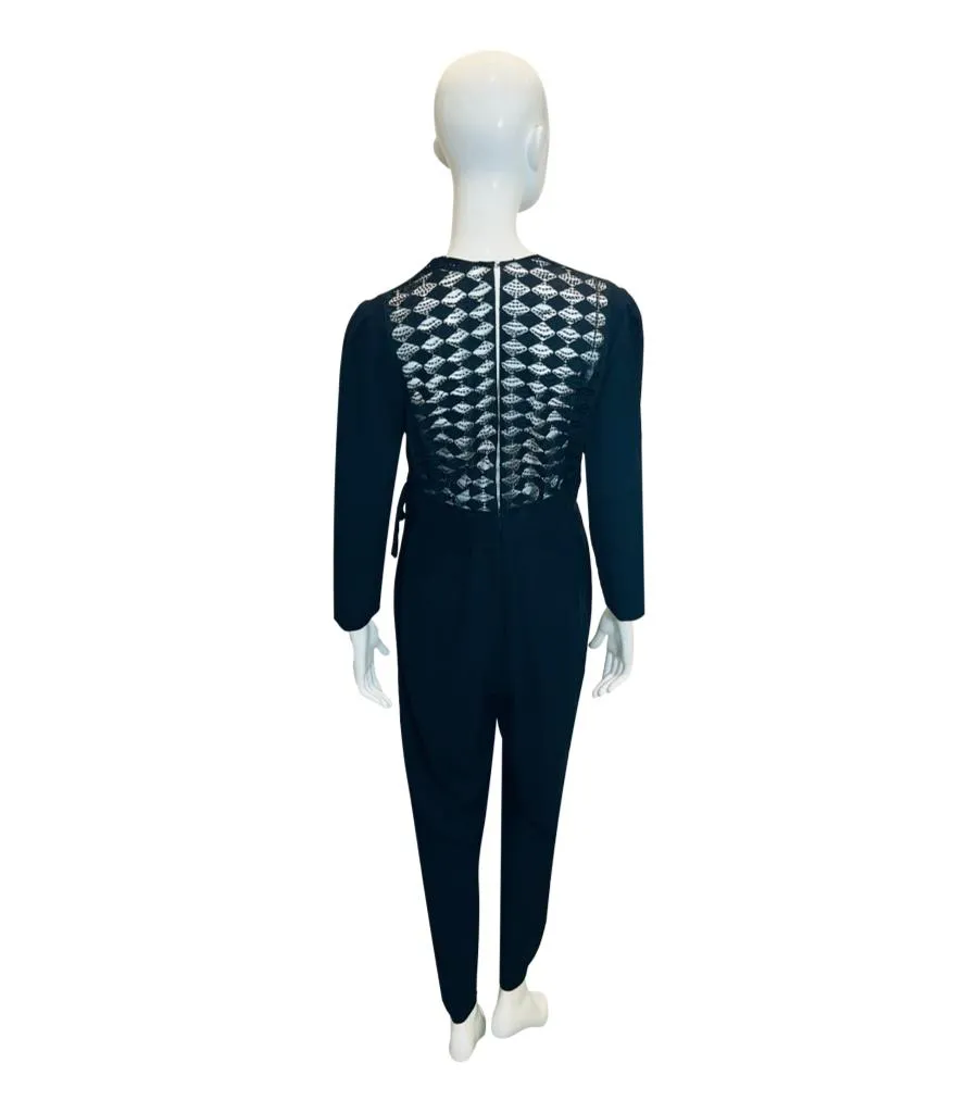 Sandro Lace-Panelled Wrap Jumpsuit. Size 40FR