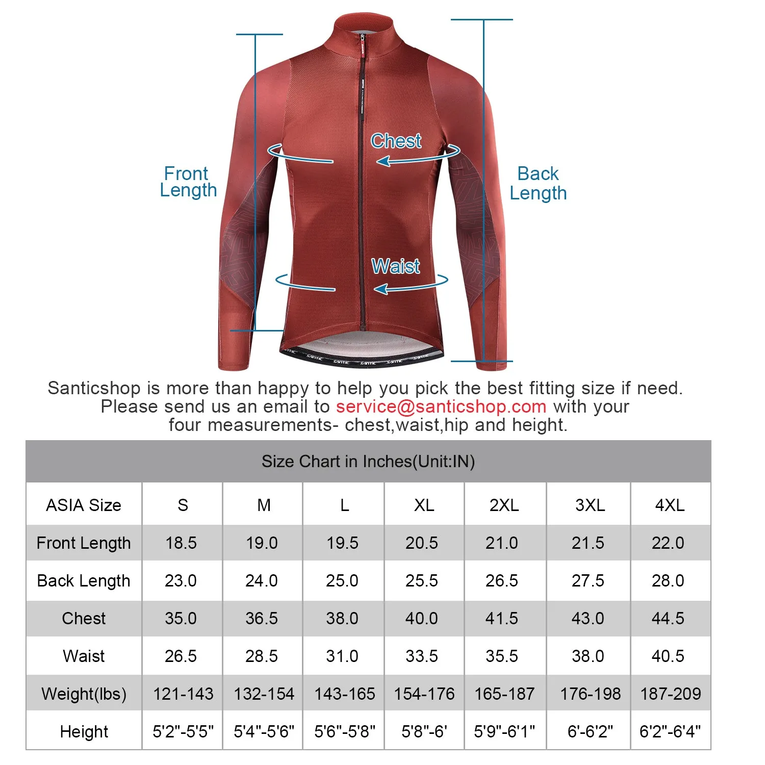 Santic Universal Red Men Cycling Jersey Long Sleeve