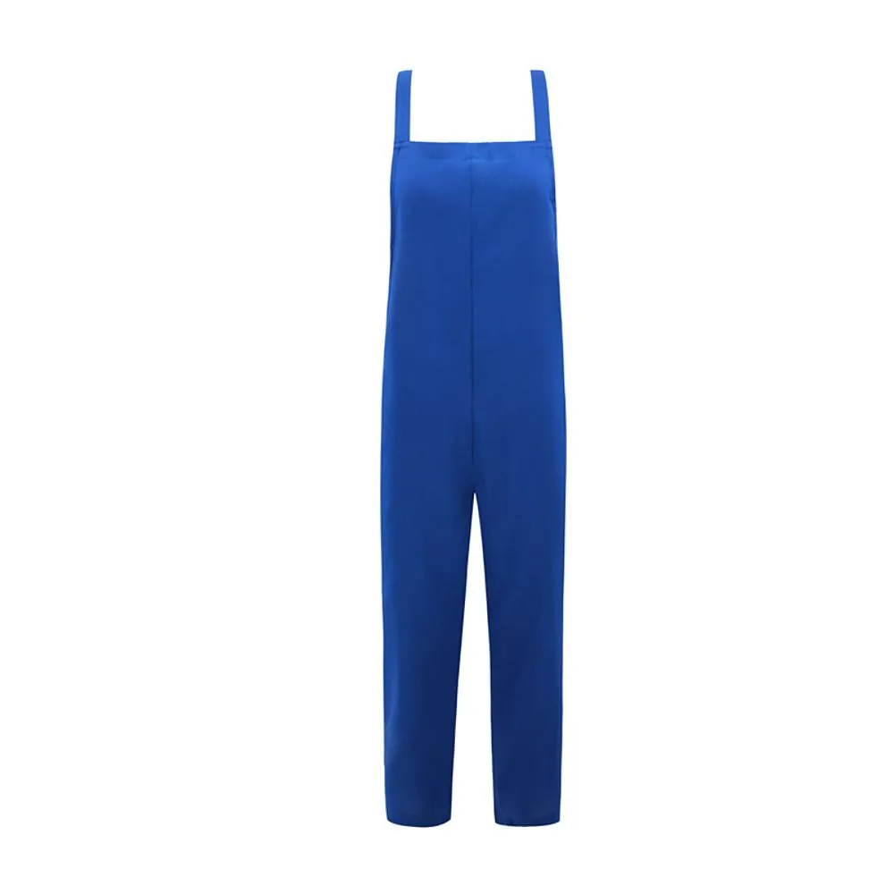 Solid Colored Patchwork Jumpsuit