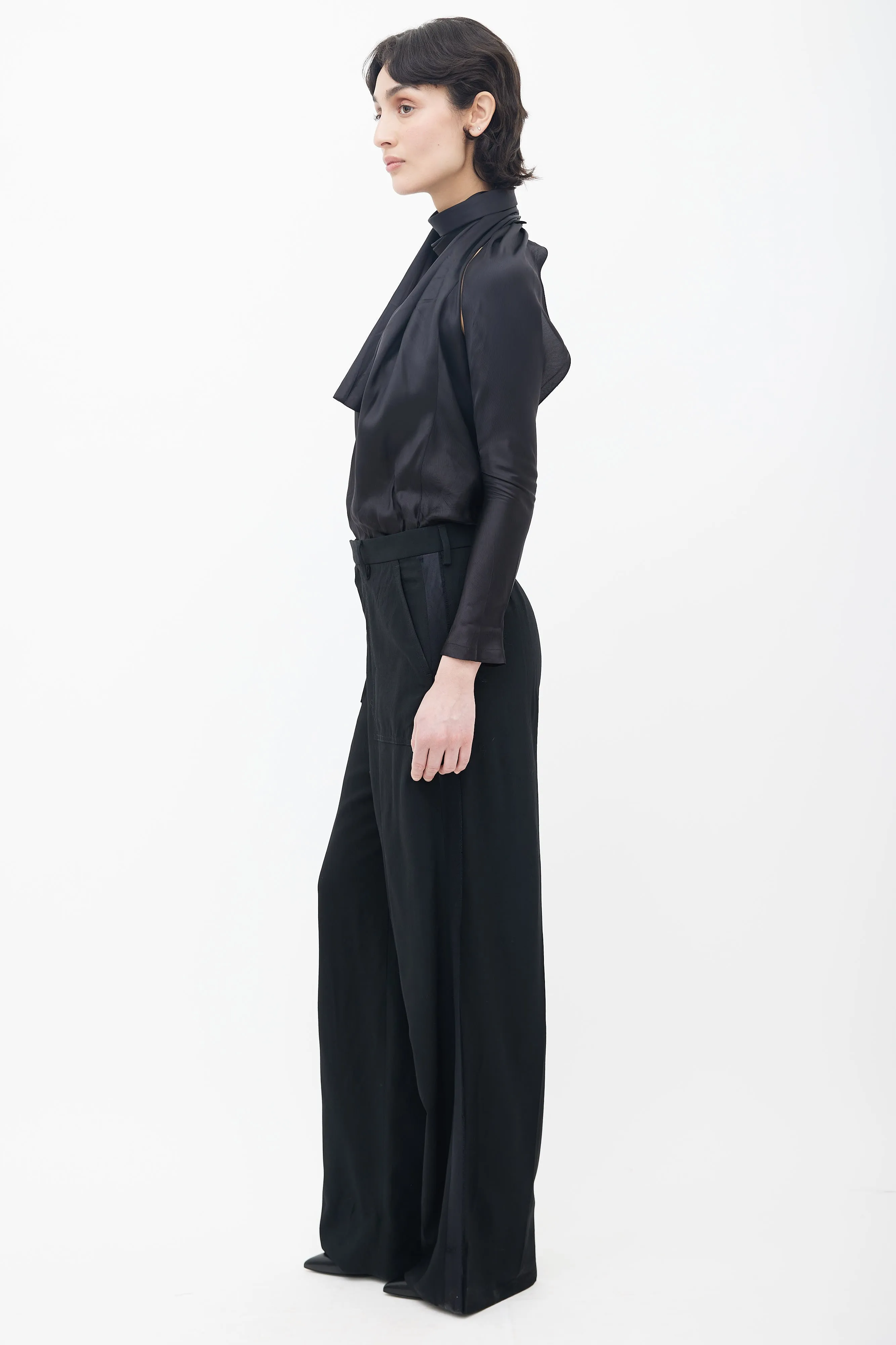 Spring 2016 Black Tie Halter Neck Jumpsuit